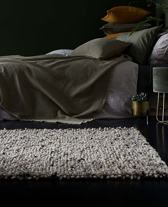 Thela rug, natural & stone grey & ivory, 75% wool & 25% cotton