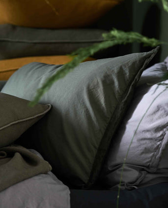 Balaia duvet cover, moss green, 100% combed cotton