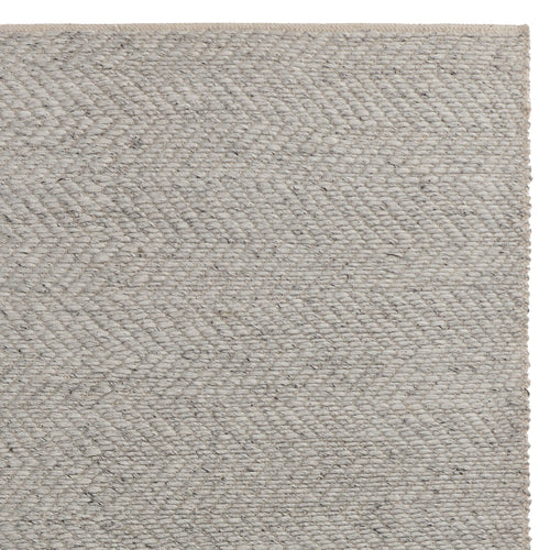 Rug Nadu Silver grey melange, 80% Wool & 20% Cotton