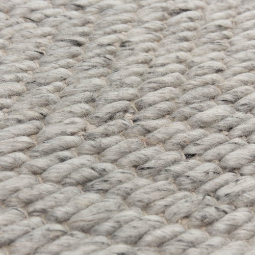 Rug Nadu Silver grey melange, 80% Wool & 20% Cotton | URBANARA Wool Rugs
