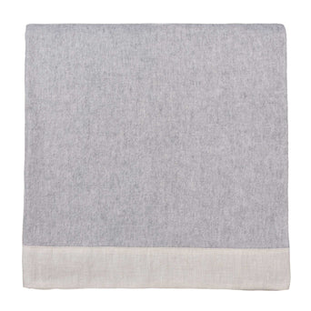 Naggu Cashmere Blanket [Light grey melange & Natural]