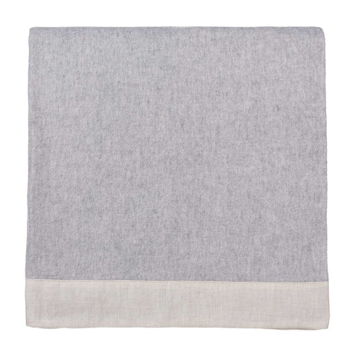 Naggu Cashmere Blanket [Light grey melange & Natural]
