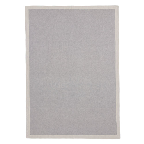 Naggu Cashmere Blanket [Light grey melange & Natural]