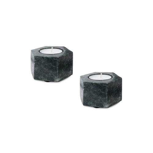 Nanda candle holder, green, 100% marble