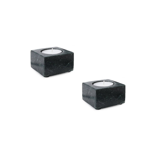 Nanda candle holder, green, 100% marble