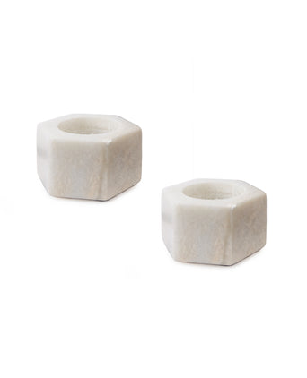 Nanda candle holder, white, 100% marble