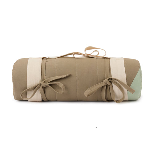 Picnic Blanket Nandara Blue fog & Green grey & Natural white, 100% Cotton canvas | High quality homewares 