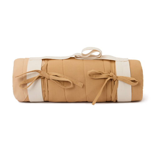 Picnic Blanket Nandara Straw & Pale Ochre & Natural white, 100% Cotton canvas | High quality homewares 