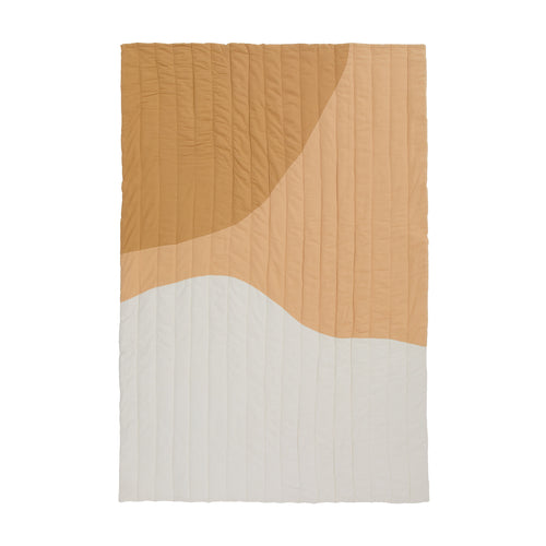 Picnic Blanket Nandara Straw & Pale Ochre & Natural white, 100% Cotton canvas