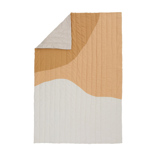 Picnic Blanket Nandara Straw & Pale Ochre & Natural white, 100% Cotton canvas | URBANARA Picnic Blankets