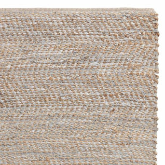 Nattika rug, white & natural, 45% leather & 45% jute & 10% cotton