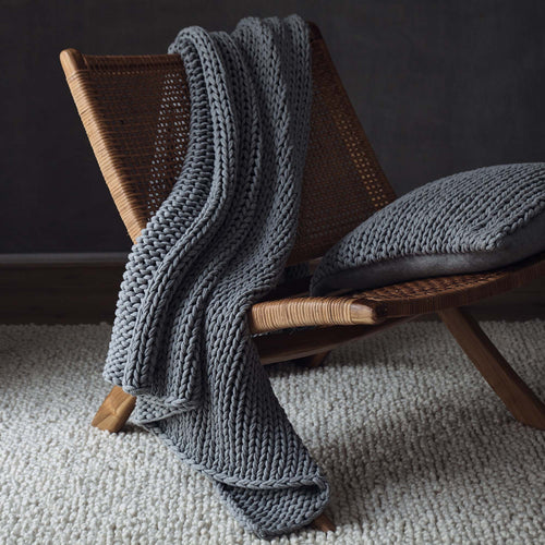 Neiva Cotton Blanket in light grey melange | Home & Living inspiration | URBANARA