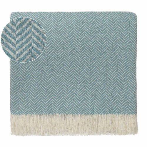 Nerva Cashmere Blanket mint & cream, 100% cashmere wool