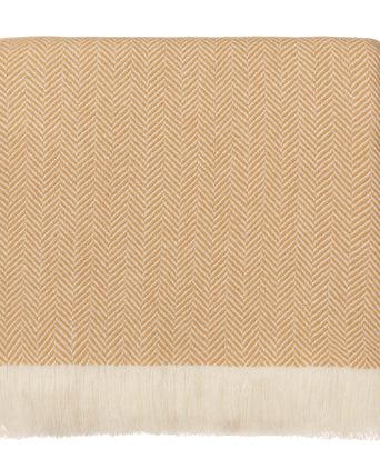 Nerva Cashmere Blanket [Ochre & Cream]
