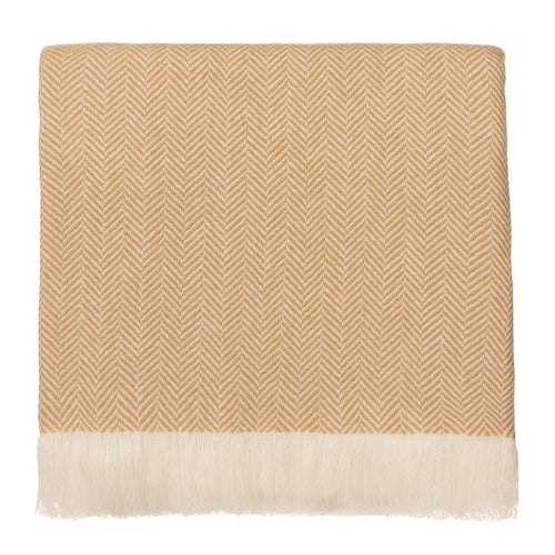 Nerva Cashmere Blanket [Ochre & Cream]