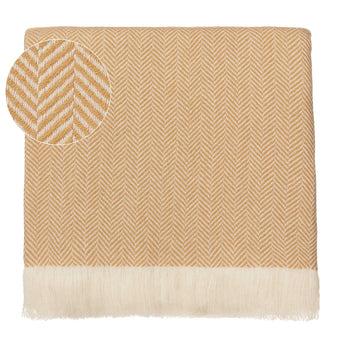 Nerva Cashmere Blanket [Ochre & Cream]