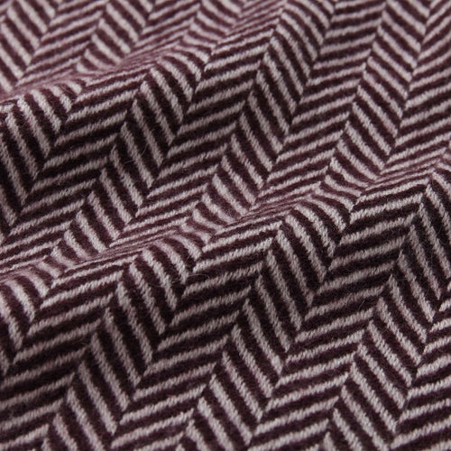 Nerva Cashmere Blanket bordeaux red & cream, 100% cashmere wool | High quality homewares