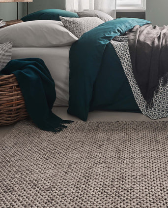 Lona rug, grey melange & ivory, 70% wool & 30% cotton