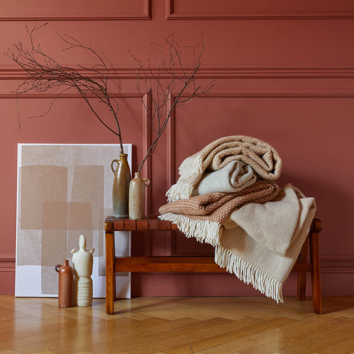 Kinna Merino Blanket [Light grey melange & Natural white]