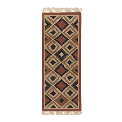 Nohar Jute Runner in rust orange & sand & olive green | Home & Living inspiration | URBANARA