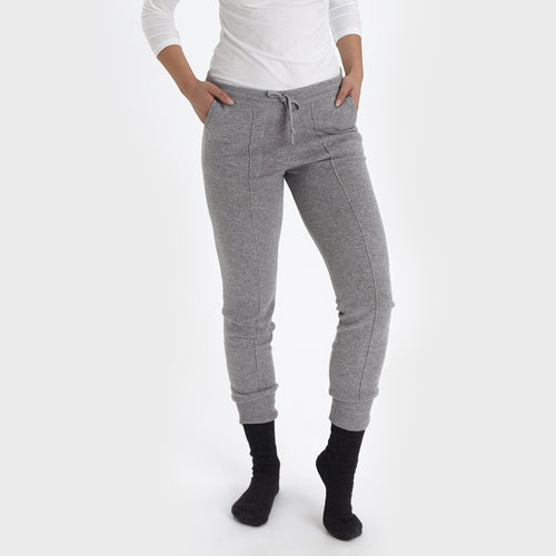 Nora joggers, light grey, 50% cashmere wool & 50% wool