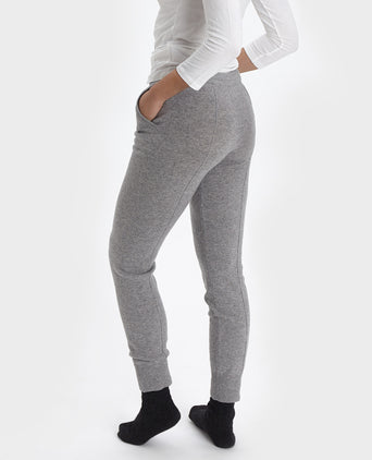 Nora joggers, light grey, 50% cashmere wool & 50% wool