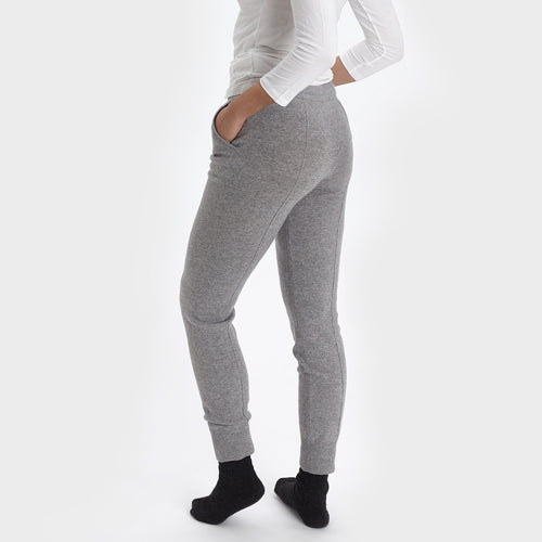 Nora joggers, light grey, 50% cashmere wool & 50% wool | URBANARA loungewear