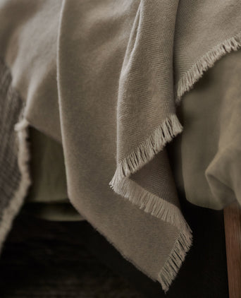 Asare Alpaca Blanket light grey & off-white, 100% royal baby alpaca wool | URBANARA alpaca blankets