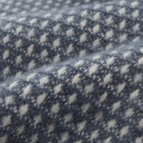 Osele Wool Blanket dark grey blue & off-white, 100% lambswool | URBANARA wool blankets