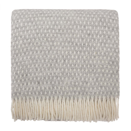 Osele Wool Blanket light grey melange & off-white, 100% lambswool