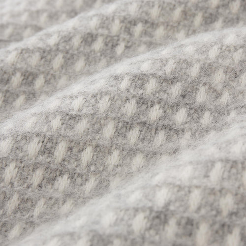 Osele Wool Blanket light grey melange & off-white, 100% lambswool | URBANARA wool blankets