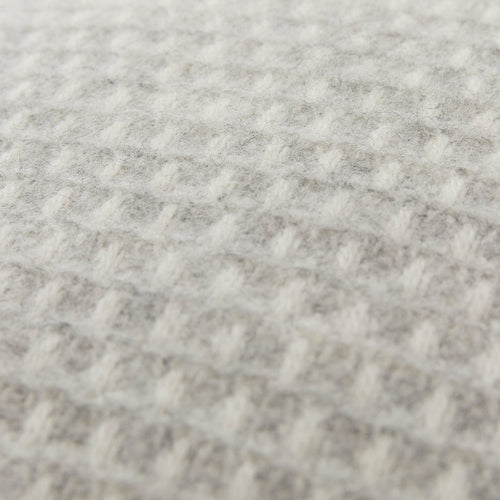 Cushion Cover Osele Light grey melange & Off-white, 100% Lambswool | URBANARA Cushion Covers