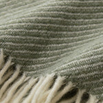 Blanket Palini Olive green & Natural white, 75% Lambswool & 25% Recycled wool | URBANARA Wool Blankets