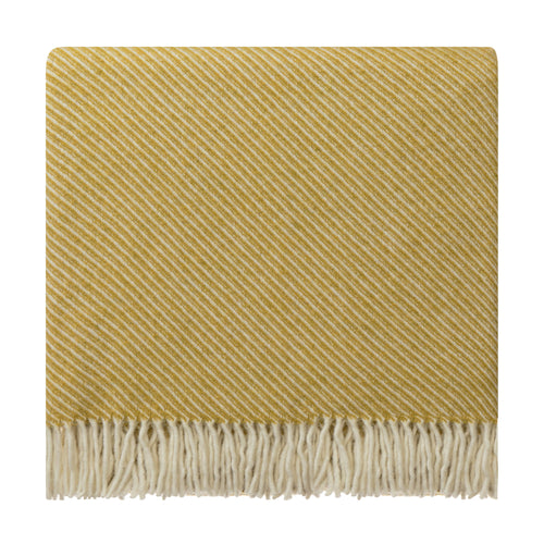 Blanket Palini Mustard & Natural white, 75% Lambswool & 25% Recycled wool