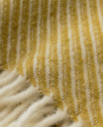 Blanket Palini Mustard & Natural white, 75% Lambswool & 25% Recycled wool