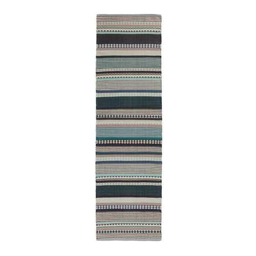 Patewa Runner in teal & light blue & grey & off-white | Home & Living inspiration | URBANARA