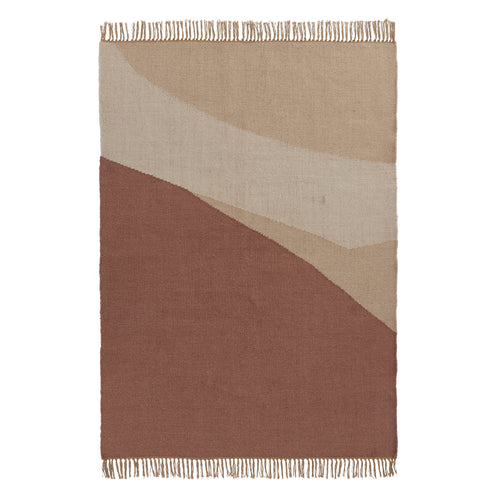 Rug Pawai Pale terracotta & Straw & Natural white, 100% Wool | URBANARA Wool Rugs