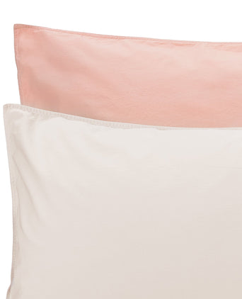 Peral Percale Bed Linen natural & light dusty pink, 100% cotton