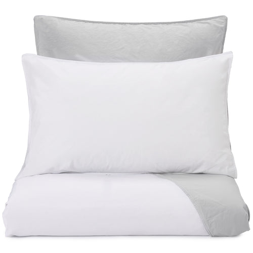 Peral Percale Bed Linen white & light grey, 100% combed cotton