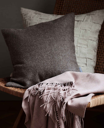 Arica cushion cover, brown melange, 100% baby alpaca wool
