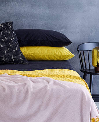 Perpignan Percale Bed Linen mustard, 100% combed cotton