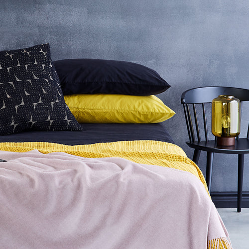 Perpignan Percale Bed Linen in mustard | Home & Living inspiration | URBANARA
