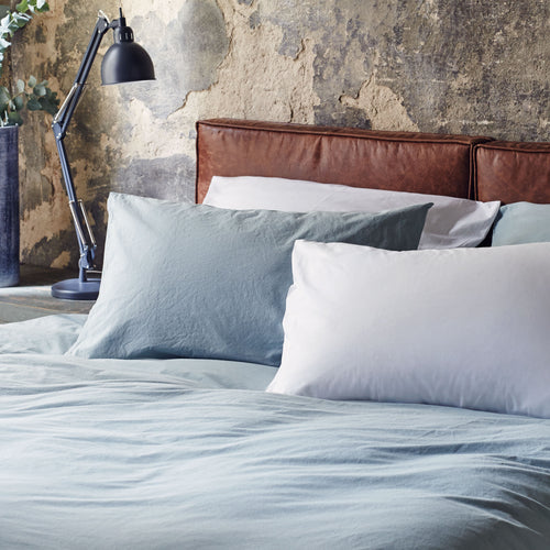 Perpignan Percale Bed Linen in green grey | Home & Living inspiration | URBANARA