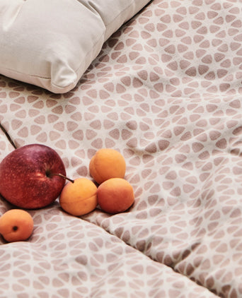 Saldanha Picnic Blanket powder pink & natural & grey, 75% cotton & 25% linen