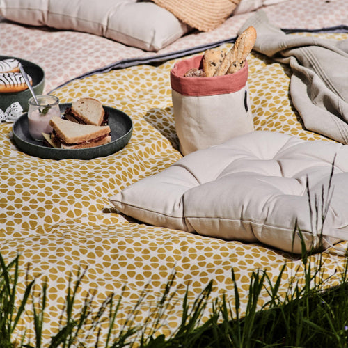 Saldanha Picnic Blanket in mustard & natural & brown | Home & Living inspiration | URBANARA