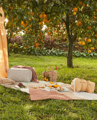 Nandara Picnic Blanket [Sand & Terracotta & Natural white]