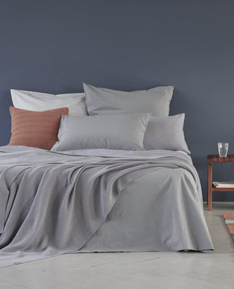 Perpignan Percale Bed Linen pigeon blue, 100% cotton