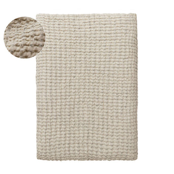 Quinta Wool-Cotton Bedspread [Off-white & Grey]
