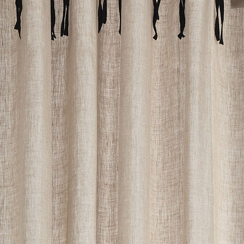 Rajula curtain, natural & black, 100% linen & 100% cotton | URBANARA curtains