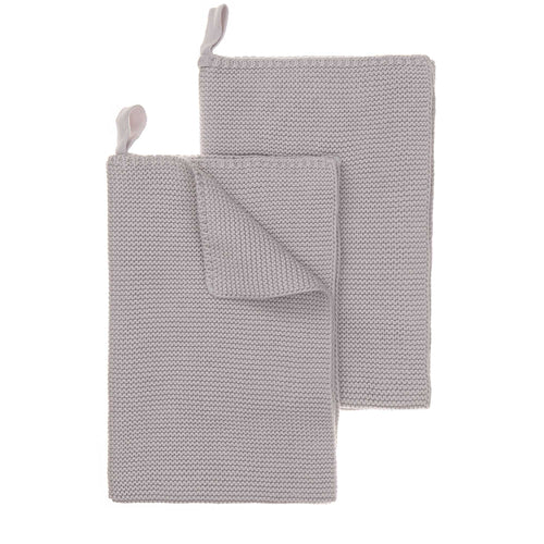 Safara Tea Towel Set silver grey, 100% cotton